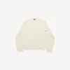 Herren-Pullover mit Rundhalsausschnitt in Creme
