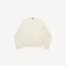 Herren-Pullover mit Rundhalsausschnitt in Creme
