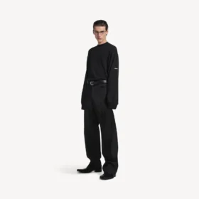 Herren-Pullover mit Rundhalsausschnitt in Schwarz