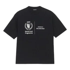 Herren-Pullover von Balenciaga x WFP, 1. Generation, Crossover-Logo-Print, Rundhalsausschnitt, Kurzarm, Schwarz 612966THV841000 Herren-Pullover von Balenciaga x WFP, 1. Generation, Crossover-Logo-Print, Rundhalsausschnitt, Kurzarm, Schwarz 612966THV841000