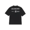 Herren-Pullover von Balenciaga x WFP, 1. Generation, Crossover-Logo-Print, Rundhalsausschnitt, Kurzarm, Schwarz 612966THV841000