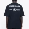 Herren-Pullover von Balenciaga x WFP, 1. Generation, Crossover-Logo-Print, Rundhalsausschnitt, Kurzarm, Schwarz 612966THV841000