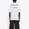 Herren-Pullover von Balenciaga x WFP, 1. Generation, Crossover-Logo-Print, Rundhalsausschnitt, kurze Ärmel, grau 612966THV841167