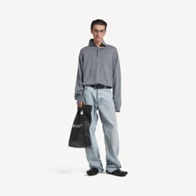 Herren-Rollkragenpullover in Melange-Grau