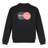 Herren-Shirt mit Balenciaga-Logo-Muster, Rundhalsausschnitt, Langarm, Schwarz 583258TIV801000