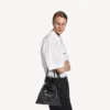 Herren-Shopper mit Staubbeutel, Umhängetasche, mittelgroß, in Schwarz