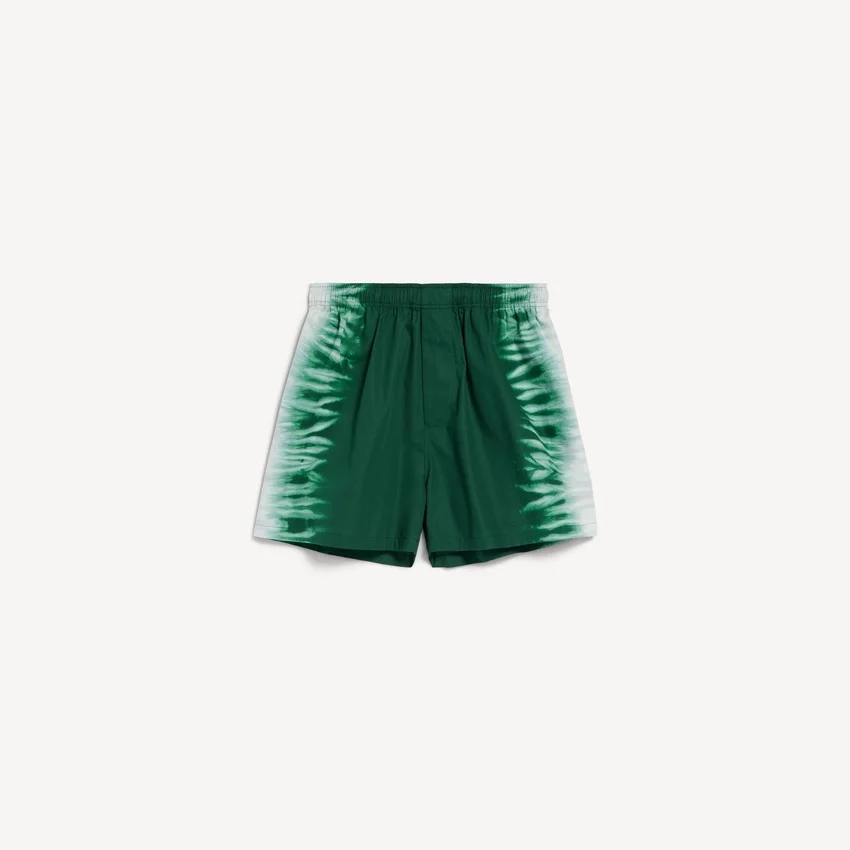 Herren-Shorts mit extremem Tie-Dye-Print in Relaxed-Fit, grün/weiß Herren-Shorts mit extremem Tie-Dye-Print in Relaxed-Fit, grün/weiß