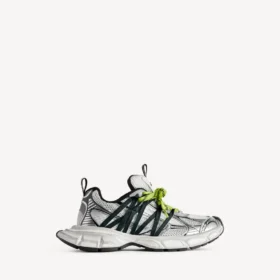Herren-Sneaker 3XL mit Schnürung in Grau/Neongelb