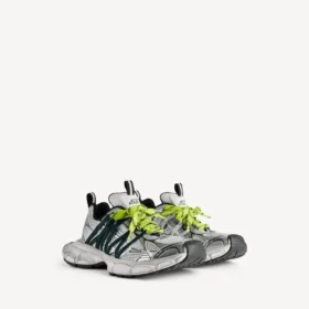 Herren-Sneaker 3XL mit Schnürung in Grau/Neongelb