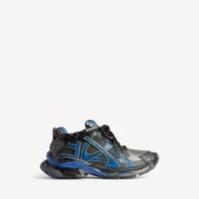 Herren-Sneaker mit Farbverlauf aus Mesh in Schwarz/Blau/Grau