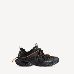 Herren-Sneaker mit Schnürung im Track-Trail-Stil in Schwarz/Orange