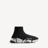 Damen-Sneaker „Speed 2.0“ aus recyceltem Strick in Schwarz/Silber