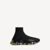 Herren-Sneaker „Speed 2.0“ mit vollständig transparenter Sohle aus recyceltem Strick in Schwarz/Khaki
