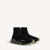 Herren-Sneaker „Speed 2.0“ mit vollständig transparenter Sohle aus recyceltem Strick in Schwarz/Khaki