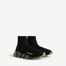 Herren-Sneaker „Speed 2.0“ mit vollständig transparenter Sohle aus recyceltem Strick in Schwarz/Khaki Herren-Sneaker „Speed 2.0“ mit vollständig transparenter Sohle aus recyceltem Strick in Schwarz/Khaki