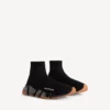 Herren-Sneaker „Speed 2.0“ mit vollständig transparenter Sohle aus recyceltem Strick in Schwarz/Orange