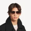 Herren-Sonnenbrille „Monday Pilot“ in hellem Ruthenium