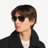 Herren-Sonnenbrille „Monday Pilot“ in hellem Ruthenium
