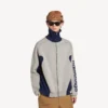 Herren-Strickjacke mit Reißverschluss von „Bodies“ in Grau/Marineblau