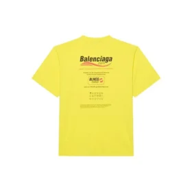 Herren-Sweatshirt von Balenciaga, chemisch zu reinigen, kastenförmiger Schnitt, Logo-Aufdruck, locker sitzend, kurzärmelig, gelb 651795TKVF87175 Herren-Sweatshirt von Balenciaga, chemisch zu reinigen, kastenförmiger Schnitt, Logo-Aufdruck, locker sitzend, kurzärmelig, gelb 651795TKVF87175