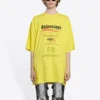 Herren-Sweatshirt von Balenciaga, chemisch zu reinigen, kastenförmiger Schnitt, Logo-Aufdruck, locker sitzend, kurzärmelig, gelb 651795TKVF87175