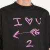 Herren-T-Shirt „i<3 u“ in schwarzer Medium-Passform Herren-T-Shirt „i<3 u“ in schwarzer Medium-Passform