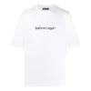 Herren-T-Shirt mit Balenciaga-Logo-Aufdruck, bequem, kurzärmelig, weiß 612966TIV549040