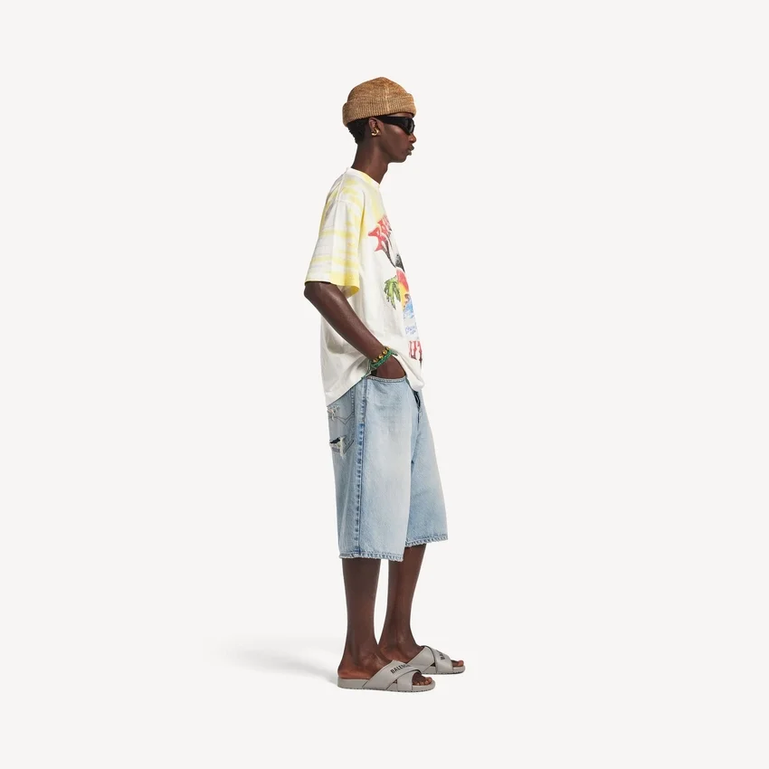 Herren-T-Shirt mit extremem Tie-Dye-Print in mittlerer Passform, in Weiß Herren-T-Shirt mit extremem Tie-Dye-Print in mittlerer Passform, in Weiß