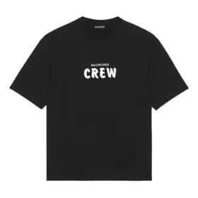 Herren-T-Shirt von Balenciaga mit Alphabet-Muster, locker geschnitten, kurzärmelig, schwarz 612966TIV241070 Herren-T-Shirt von Balenciaga mit Alphabet-Muster, locker geschnitten, kurzärmelig, schwarz 612966TIV241070