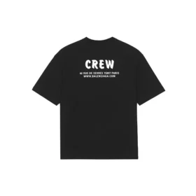 Herren-T-Shirt von Balenciaga mit Alphabet-Muster, locker geschnitten, kurzärmelig, schwarz 612966TIV241070 Herren-T-Shirt von Balenciaga mit Alphabet-Muster, locker geschnitten, kurzärmelig, schwarz 612966TIV241070