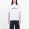 Herren-T-Shirt von Balenciaga mit „BB Paris“-Aufdruck, Rundhalsausschnitt, kurze Ärmel, Retro-Version, Weiß 594579TGV609000