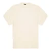 Herren-T-Shirt von Balenciaga mit gesticktem Logo, Rundhalsausschnitt, kurzärmelig, cremeweiß 641614TJV829757
