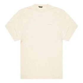 Herren-T-Shirt von Balenciaga mit gesticktem Logo, Rundhalsausschnitt, kurzärmelig, cremeweiß 641614TJV829757 Herren-T-Shirt von Balenciaga mit gesticktem Logo, Rundhalsausschnitt, kurzärmelig, cremeweiß 641614TJV829757
