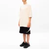 Herren-T-Shirt von Balenciaga mit gesticktem Logo, Rundhalsausschnitt, kurzärmelig, cremeweiß 641614TJV829757