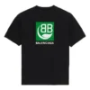 Herren-T-Shirt von Balenciaga mit Logo-Aufdruck, kurzärmelig, schwarz 594579THV631000
