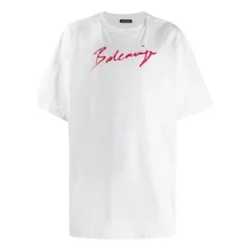 Herren-T-Shirt von Balenciaga mit Logo-Aufdruck, kurzärmelig, weiß, 583214TFV639783 Herren-T-Shirt von Balenciaga mit Logo-Aufdruck, kurzärmelig, weiß, 583214TFV639783