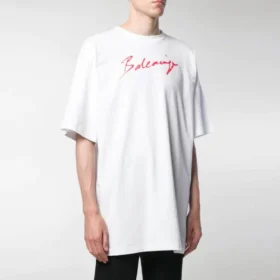 Herren-T-Shirt von Balenciaga mit Logo-Aufdruck, kurzärmelig, weiß, 583214TFV639783 Herren-T-Shirt von Balenciaga mit Logo-Aufdruck, kurzärmelig, weiß, 583214TFV639783