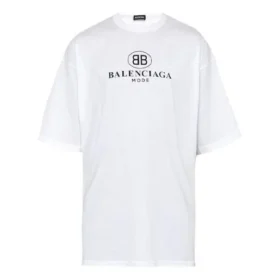 Herren-T-Shirt von Balenciaga mit Logo-Print, Rundhalsausschnitt und kurzen Ärmeln, weiß 556150TYK239000 Herren-T-Shirt von Balenciaga mit Logo-Print, Rundhalsausschnitt und kurzen Ärmeln, weiß 556150TYK239000