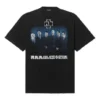 Herren-T-Shirt von Balenciaga mit Rammstein-Deutschland-Band-Motiv, kurzärmelig, schwarz 651795TLV511000