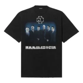 Herren-T-Shirt von Balenciaga mit Rammstein-Deutschland-Band-Motiv, kurzärmelig, schwarz 651795TLV511000 Herren-T-Shirt von Balenciaga mit Rammstein-Deutschland-Band-Motiv, kurzärmelig, schwarz 651795TLV511000