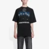 Herren-T-Shirt von Balenciaga mit Rammstein-Deutschland-Band-Motiv, kurzärmelig, schwarz 651795TLV511000