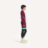 Herren-Techwear-Langarmshirt in Burgunderrot/Aqua Herren-Techwear-Langarmshirt in Burgunderrot/Aqua