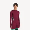 Herren-Techwear-Langarmshirt in Burgunderrot/Aqua Herren-Techwear-Langarmshirt in Burgunderrot/Aqua