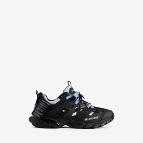 Herren-Track-Shirt-Sneaker in Schwarz/Blau
