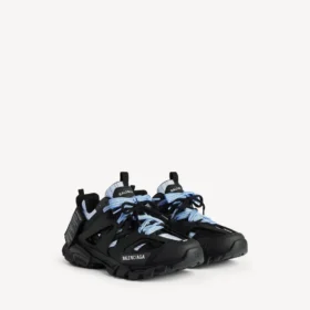 Herren-Track-Shirt-Sneaker in Schwarz/Blau