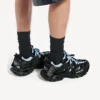 Herren-Track-Shirt-Sneaker in Schwarz/Blau