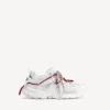 Damen-Track-Sneaker mit Schnürung in Weiß/Rot/Grau/Schwarz