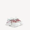 Damen-Track-Sneaker mit Schnürung in Weiß/Rot/Grau/Schwarz