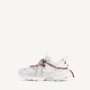 Damen-Track-Sneaker mit Schnürung in Weiß/Rot/Grau/Schwarz