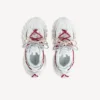 Damen-Track-Sneaker mit Schnürung in Weiß/Rot/Grau/Schwarz